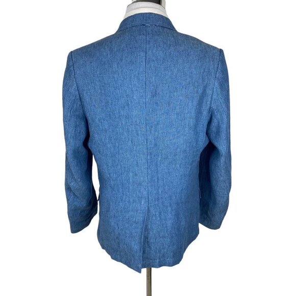 Raging Bull 100% Linen Sport Coat 42/Large Blue Blazer Jacket Unstructured - Picture 6 of 16